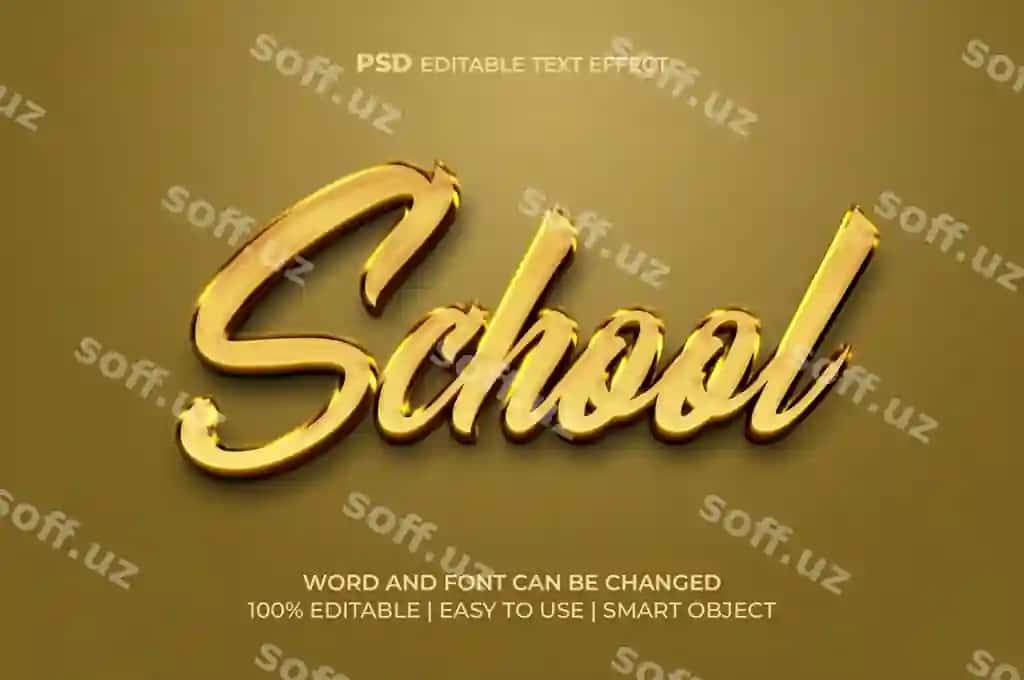 Maktab 3d matn effekt | School 3d text effect