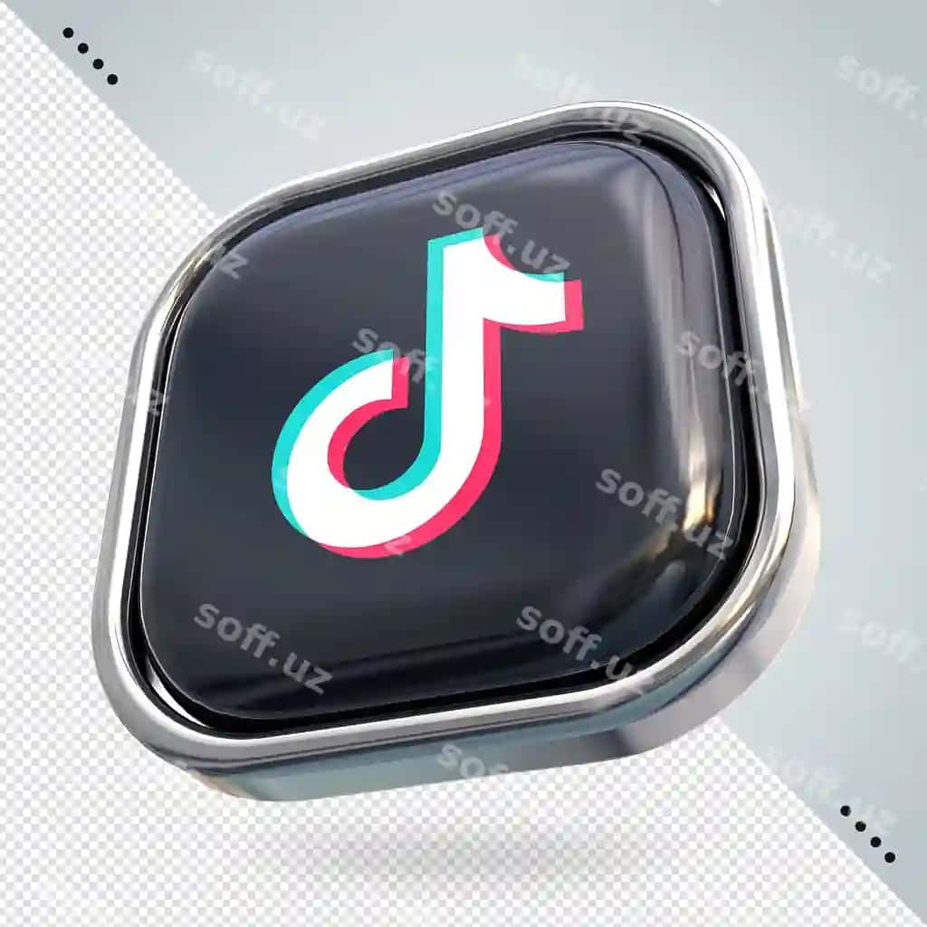 Tiktok logo ijtimoiy tarmoqlar 3d render uslublari | Tiktok logo social media 3d render styles 2