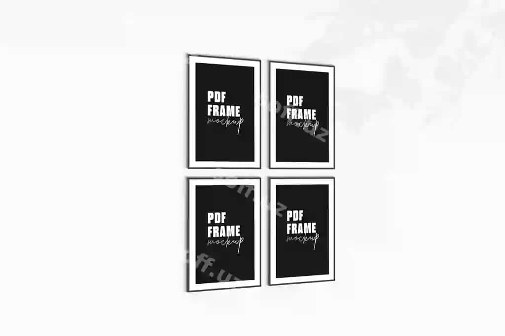 To'liq tahrirlanga olinadigan vertikal mockup poster ramkasi | Fully editable mockup vertical poster frame 2