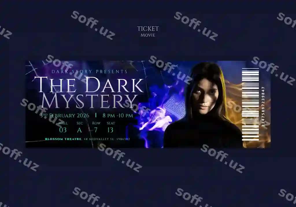 Kino chiptasi shablon dizayni | Movie ticket template design