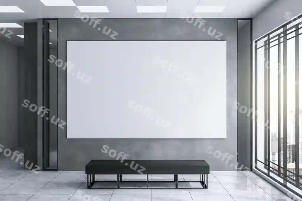 Toza ko'rgazh maydoni oq bo'sh joy bilan | Clean exhibition hall with white copyspace
