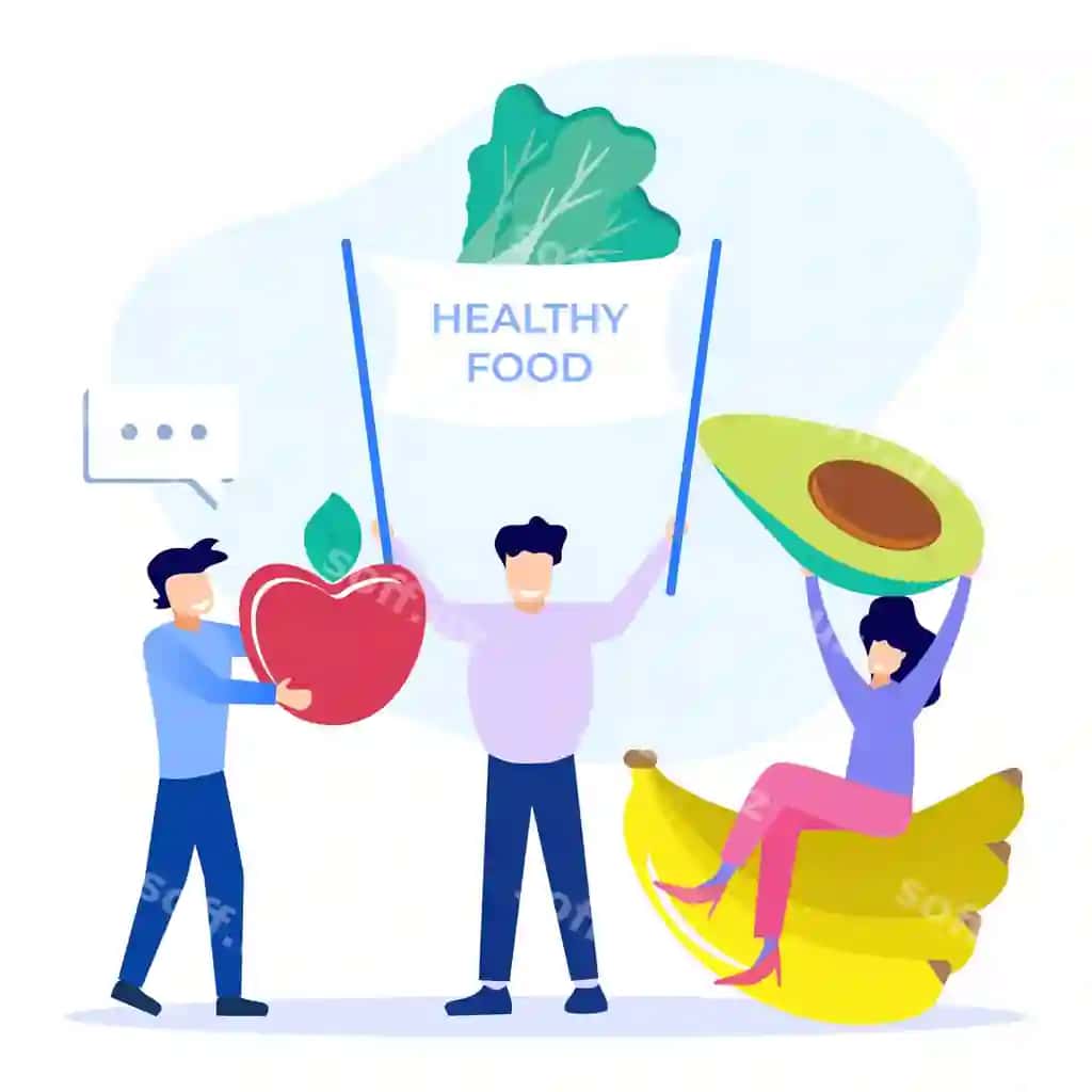 Illustratsiya vektor grafik multfilʻm karyakteri sogʻ xavot | Illustration vector graphic cartoon character healthy food 2
