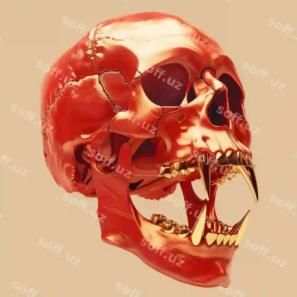 Qizil bosh qorni so'zlar "word bones it" deyadi. | Skull with red skull that says word bones it