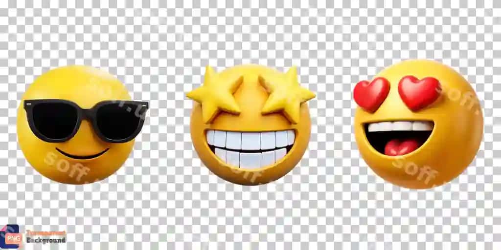 Quyoshli emoji yuzlar turli uslublar bilan baxt va hursandlikni ifodalovchi | Sunny emoji faces expressing joy excitement with different styles