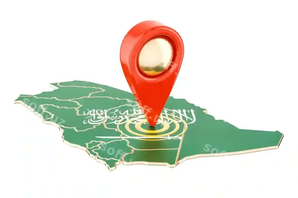 Xarita ko'rsatgichi Saudi Arabiya xaritasi 3D rendering | Map pointer map saudi arabia 3d rendering