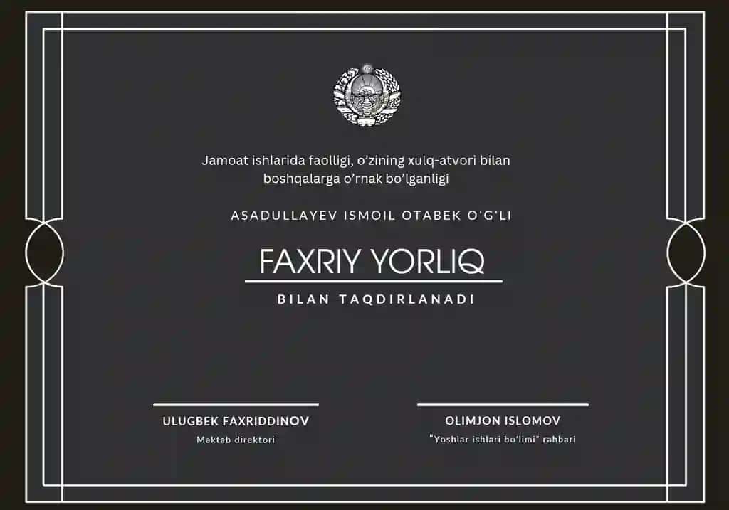 Faxriy yorliq