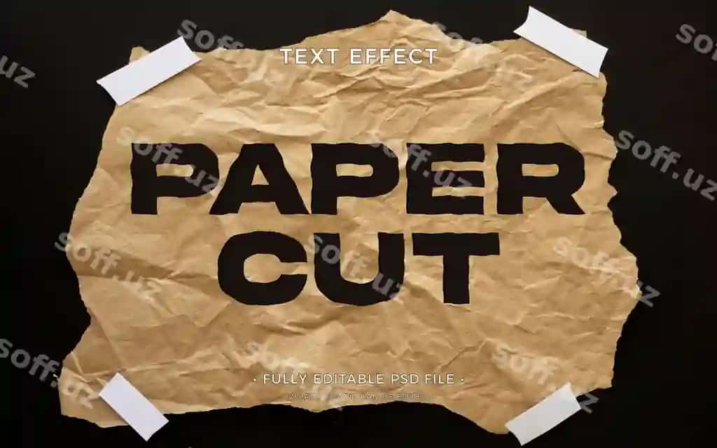 Qogʻoz tekstura matn effekti | Paper texture text effect