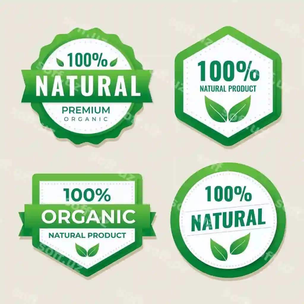 100 tabiiy etiketlar to'plami | 100 natural label collection