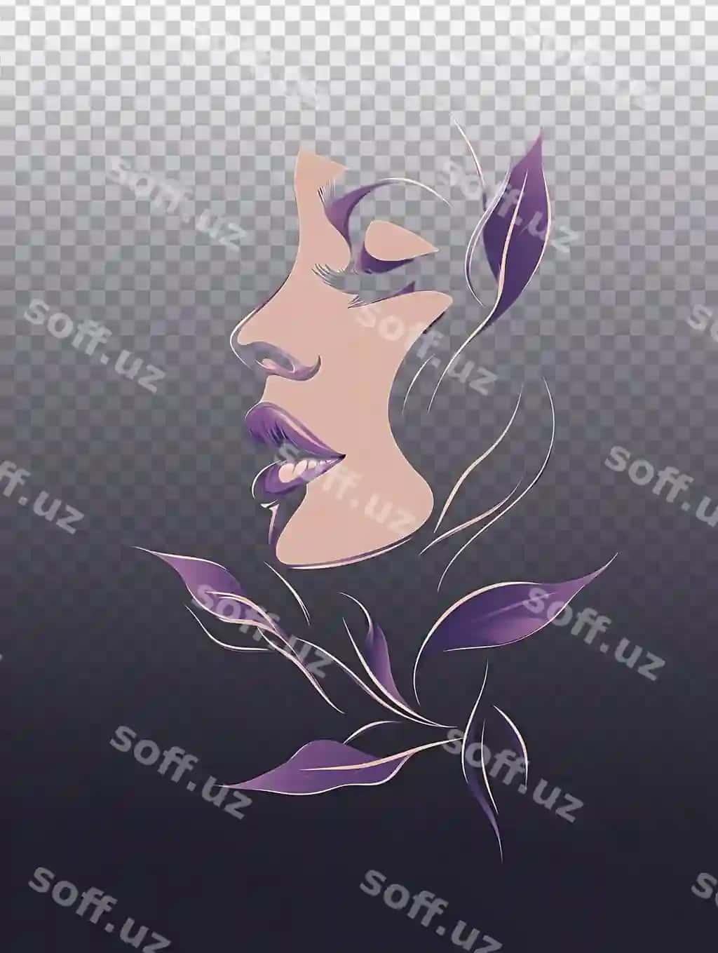 Noyob binafsha logo dizayni romantik go'zalik salon | Elegant purple logo design romantic beauty salon