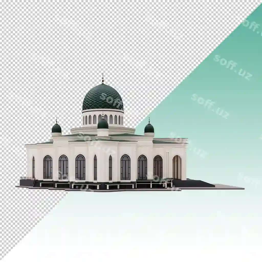 3D masjid binosi izolyatsiya qilingan | 3d mosque building isolated