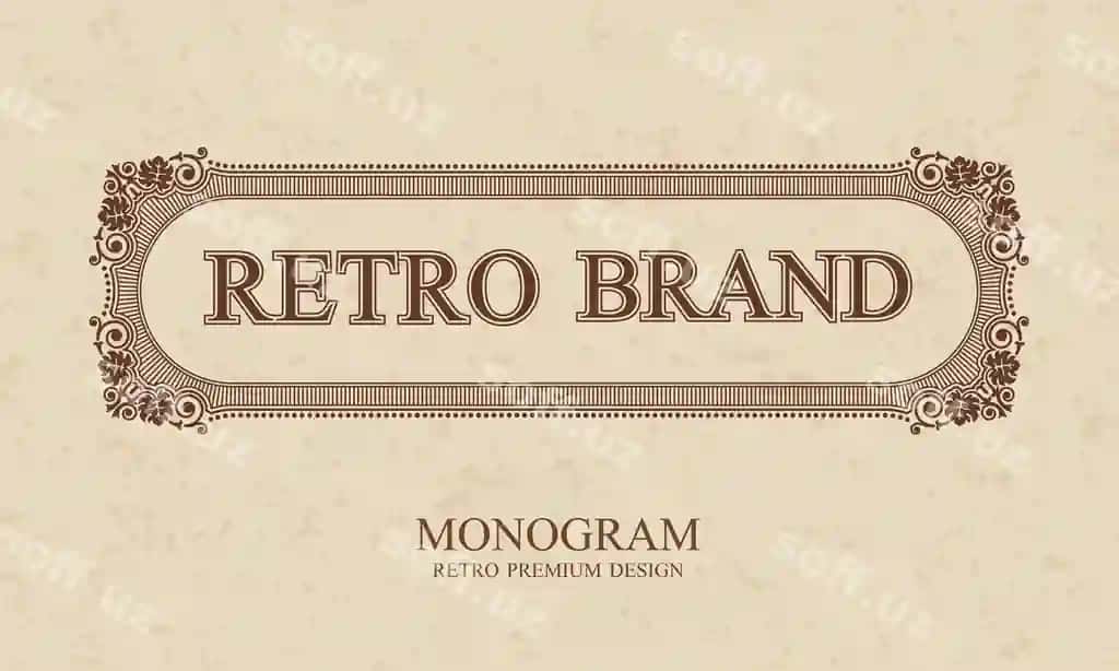 Retro brend qalamaylik ramka | Retro brand calligraphic border
