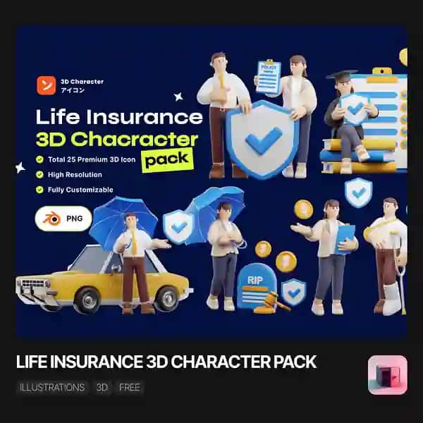 Life Insurance 3D Character Pack