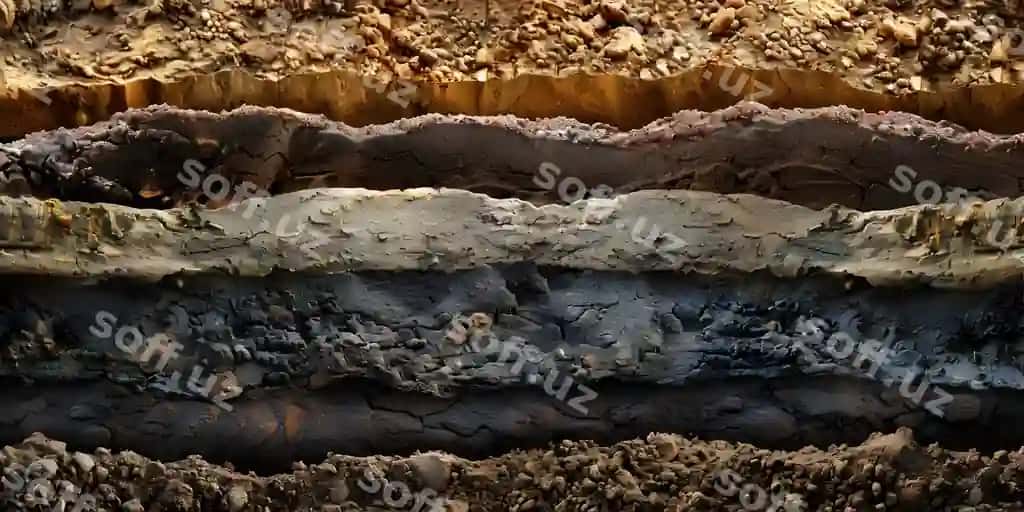Illustratsiya yer qatlamlari orqa fon | Illustration soil layers background 2