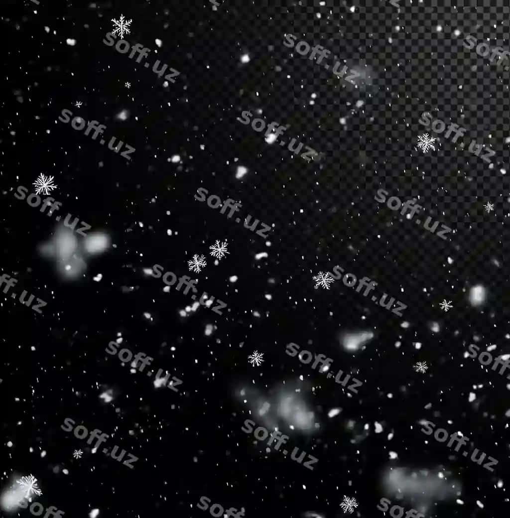 Haqiqiy yog'ingich qor sohibi olinma, olinchi foni shaffof | Realistic falling snow overlay with transparent background