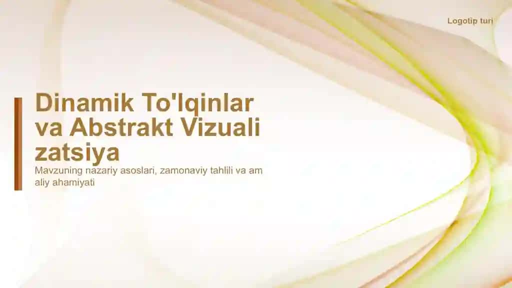 Dinamik To'lqinlar va Abstrakt Vizualizatsiya Taqdimoti (35 Slayd)