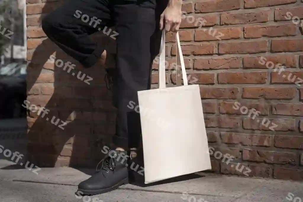 Optik bosma tote bag namuna | Optical print tote bag mockup 2