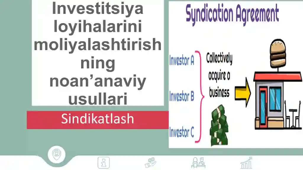 Investitsiyani moliyalashtirishda sindikatlash usuli