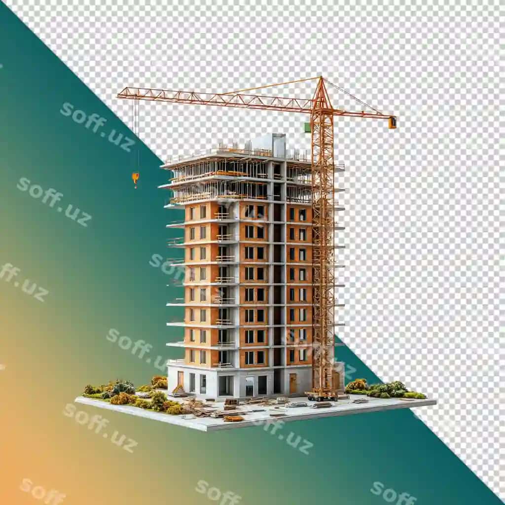 Baland binolar qurilishi, kran va zamonaviy me'morchilik rivojlanishi | Highrise building construction with crane modern architecture development