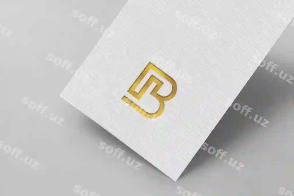 Oltin logotip mockup qora varaq | Gold logo mockup white paper 2