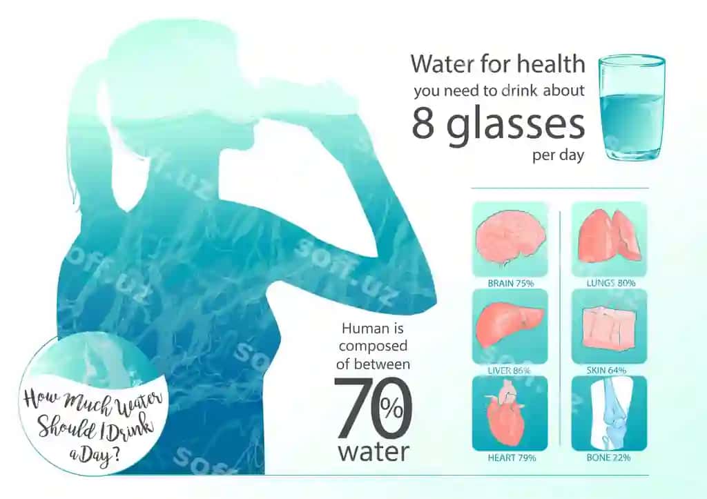 Vektor ayol suv ichmoqda | Vector woman drinking water
