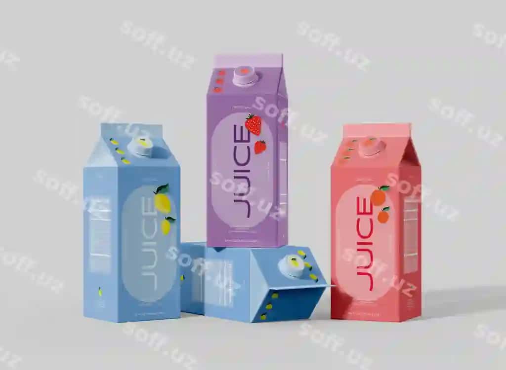 Shirinlik sut qutilari namunasi | Juice milk boxes mockup