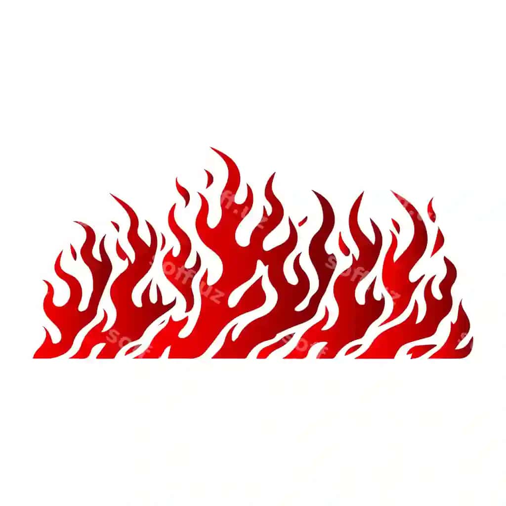 Tekis dizayn olov silueti | Flat design flame silhouette