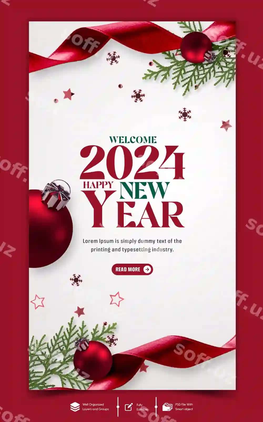 Yangi yil bilan 2024 bayram Instagram story dizayni | Happy new year 2024 celebration instagram story design