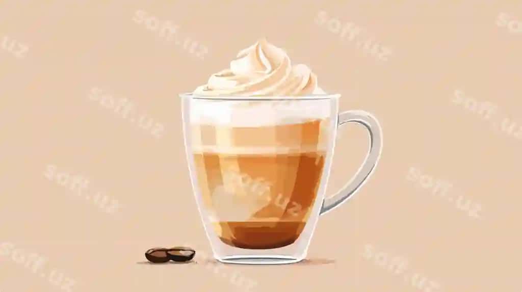 Mazali shisha stakan latte yorug'lik fonida | Delicious glass cup latte light background