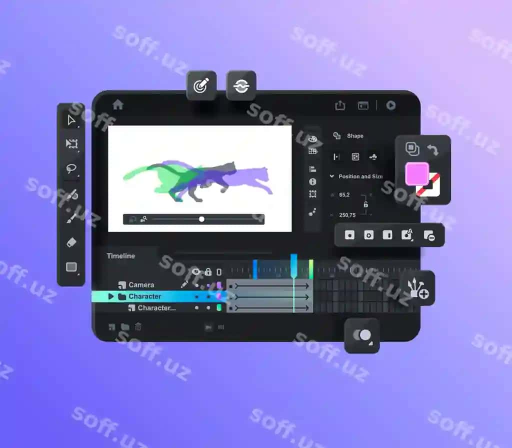 Animatsiya asboblar paneli, multfilmlar va animatsiyalarni yaratish dasturi | Program creating animation toolbar creation cartoons animations
