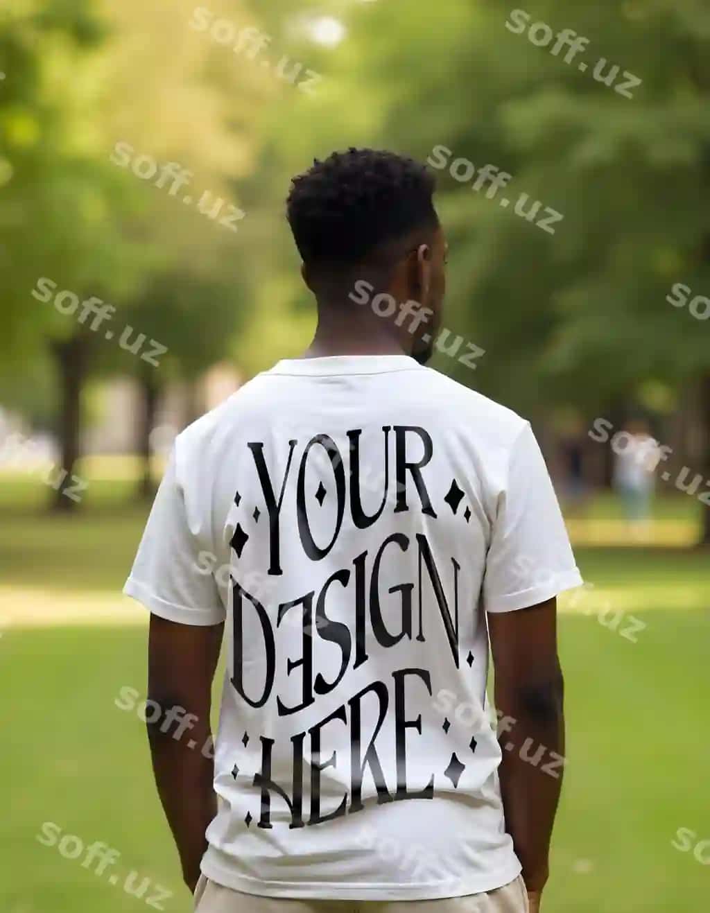 Orqa chop etish futbolka namunasi | Back print t shirt mockup
