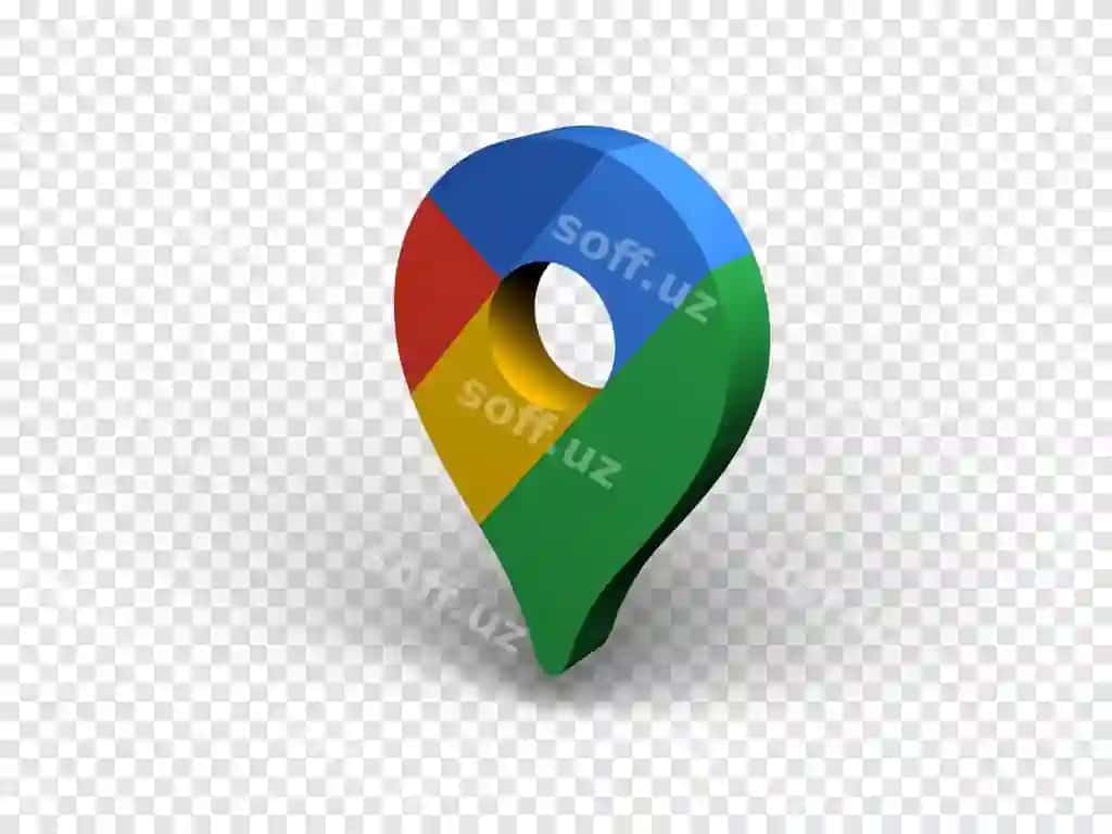 Google xaritalar logotipi 3D render | Google maps logo 3d render 2