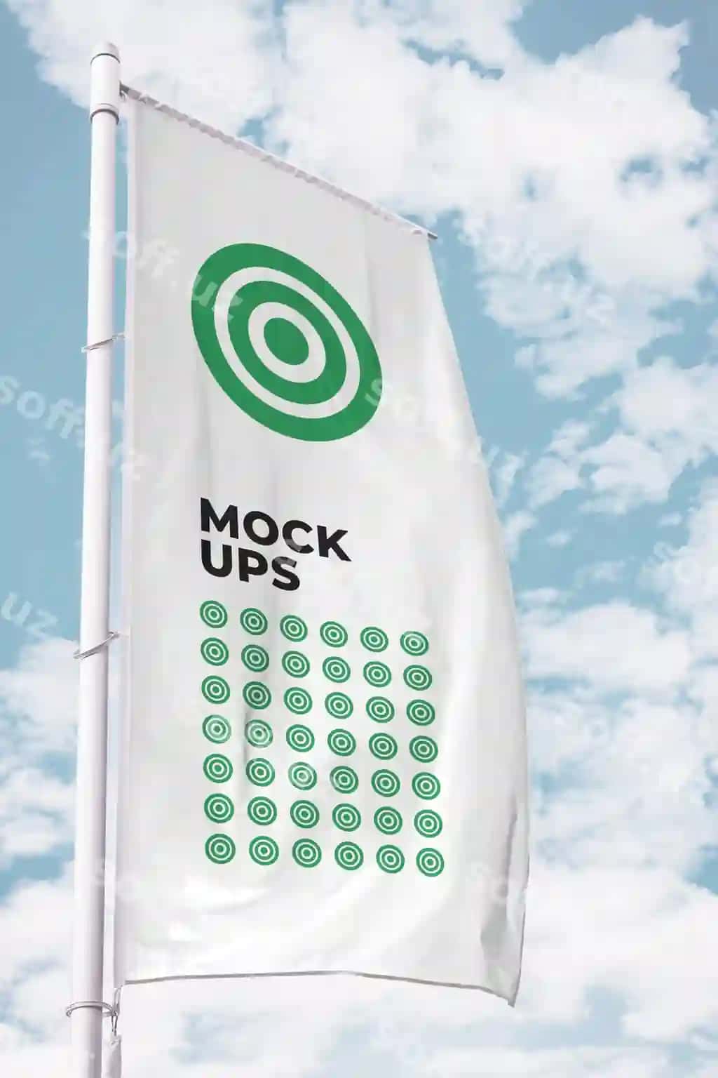 Vertikal bayrogʻi mockup | Vertical flag mockup 2