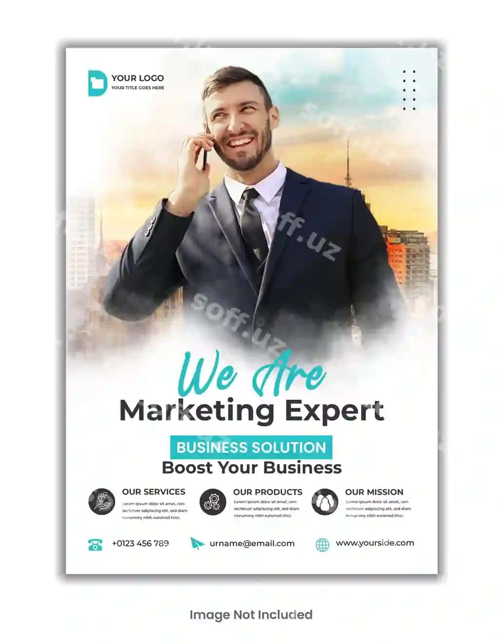 Raqamli marketing agentligi flyer shablon dizayni | Digital marketing agency flyer template design