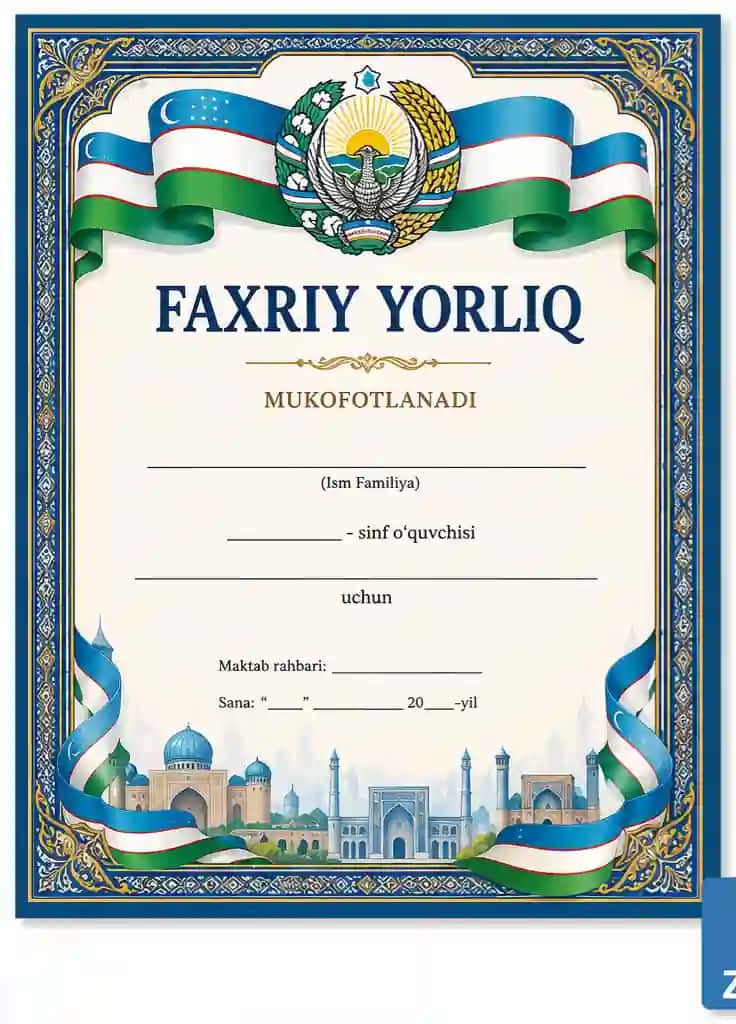 Faxriy Yorliq Maktab va maktabgacha talim uchun