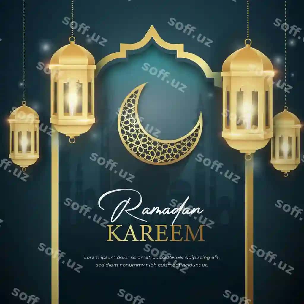 Ramazon kareem ijtimoiy tarmoqlar post shabloni | Ramadan kareem social media post template 2