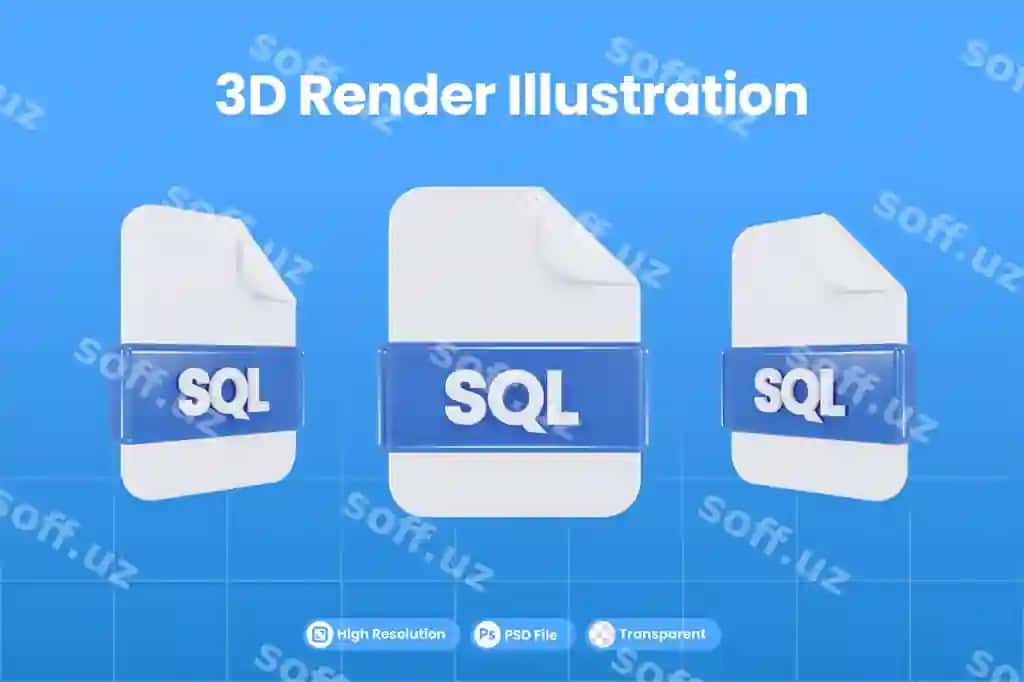 3d render ikon fayl formati sql | 3d render icon file format sql