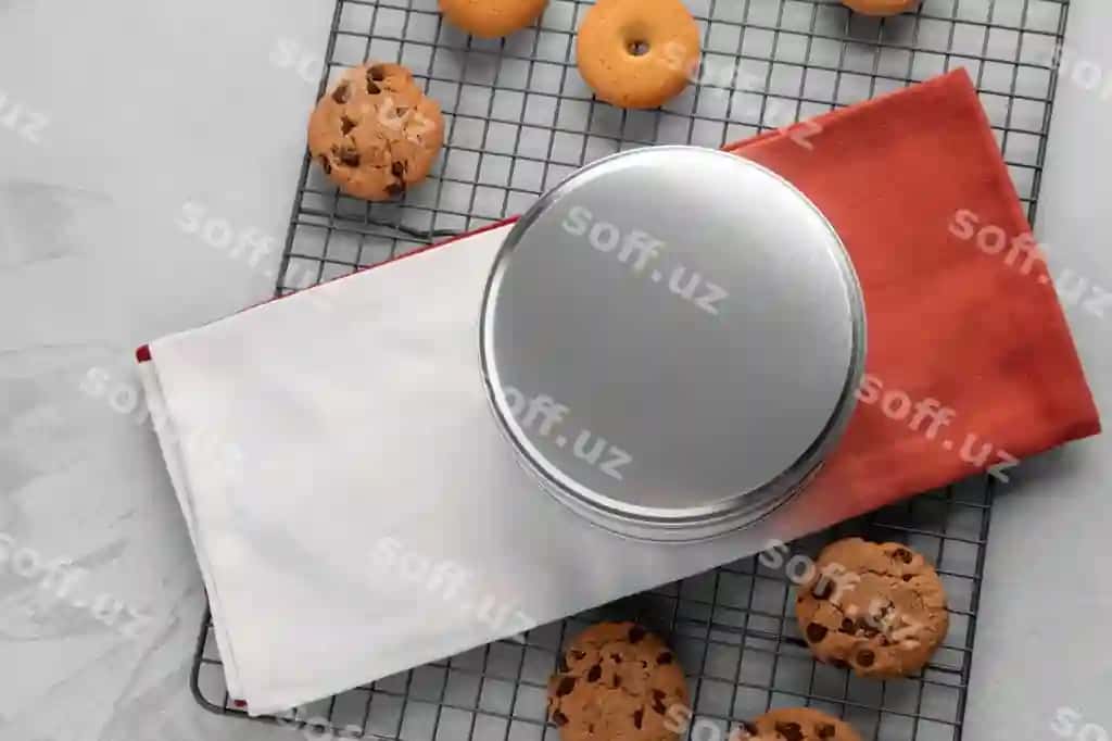 Metal doira pechenye tin paketi | Metal round cookies tin packaging