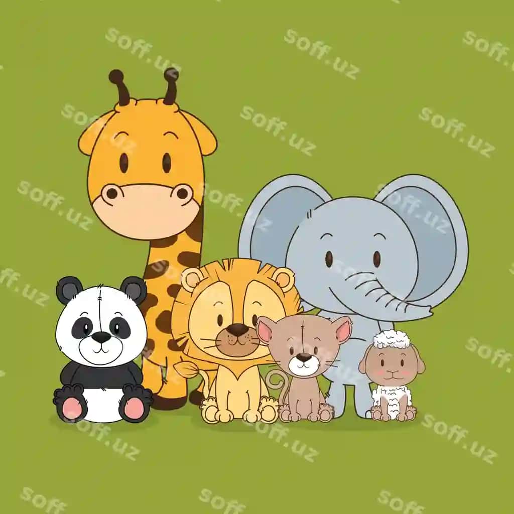 Kichik chiroyli hayvonlar guruhı | Little cute animals group