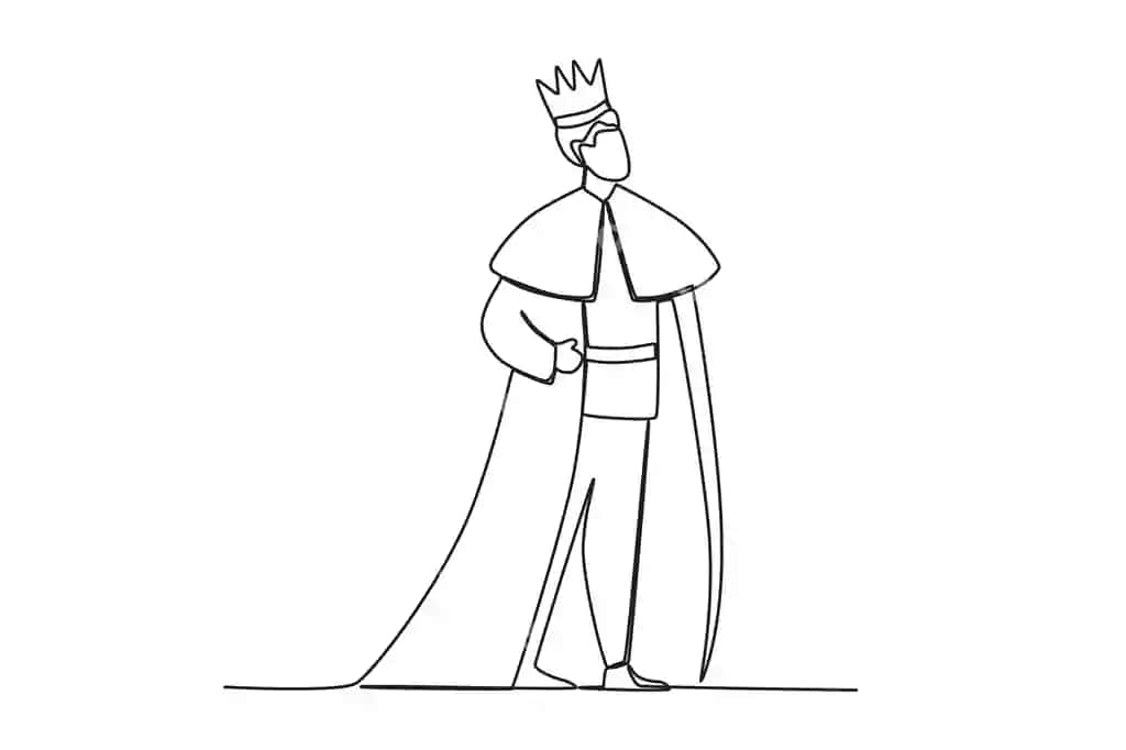 Qirol tomonga qaradimi, bitta chiziq chizish. | King glanced side king oneline drawing