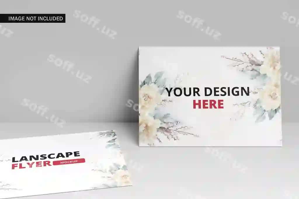 Gorizontal flyer namunasi | Landscape flyer mockup
