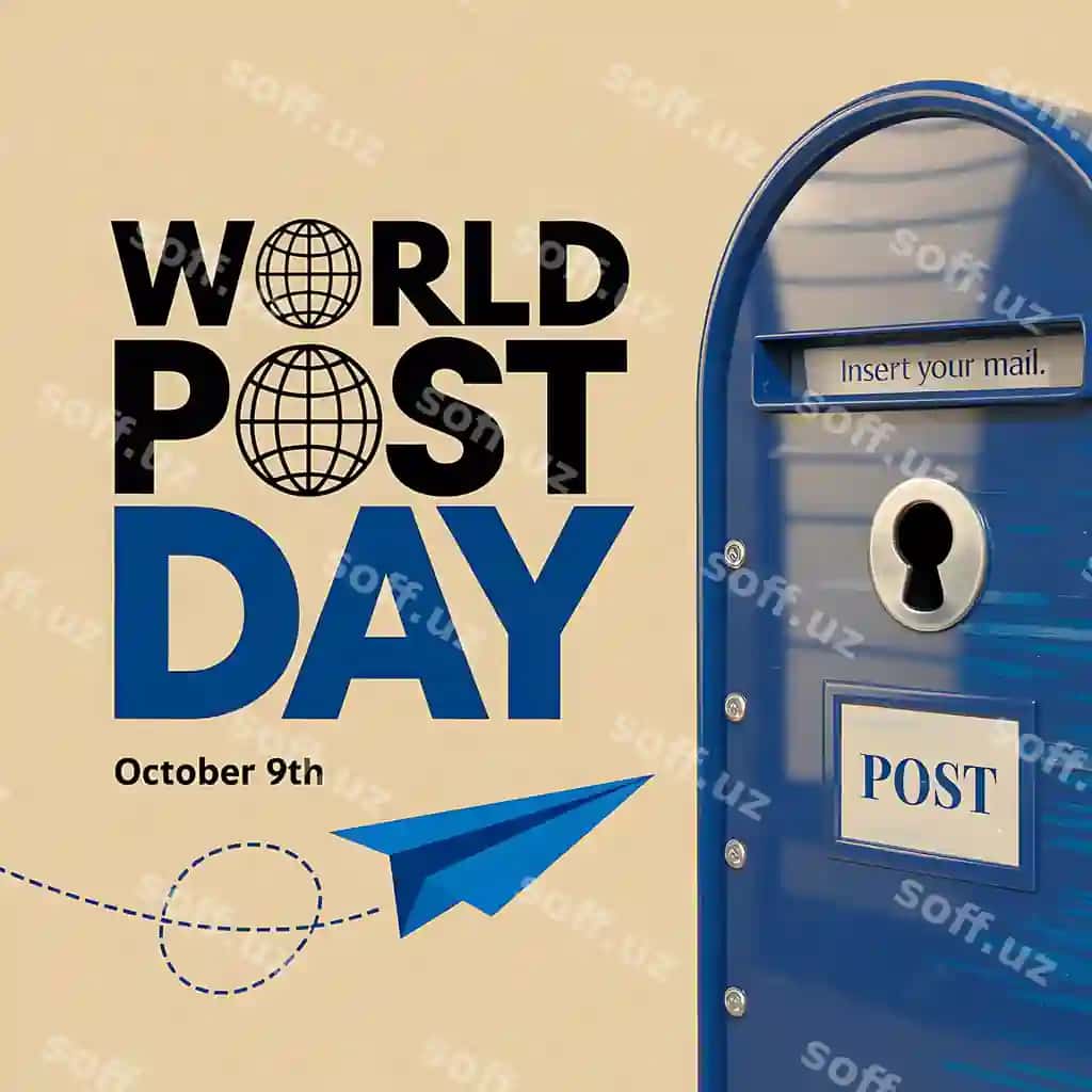 Dunyo Pochta kuni vektor rasm illustratsiyasi | World post day vector image illustration