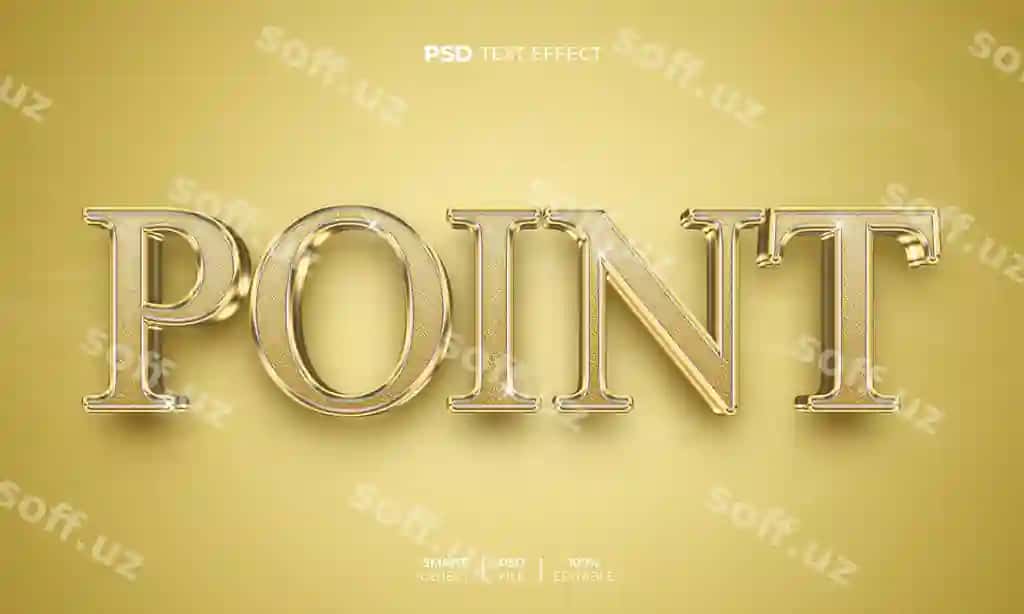 Nuqta 3D tahrirlanga matn effekti | Point 3d editable text effect 2