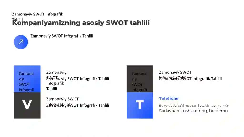 Zamonaviy SWOT Infografik Tahlili Taqdimoti (12 Slayd)