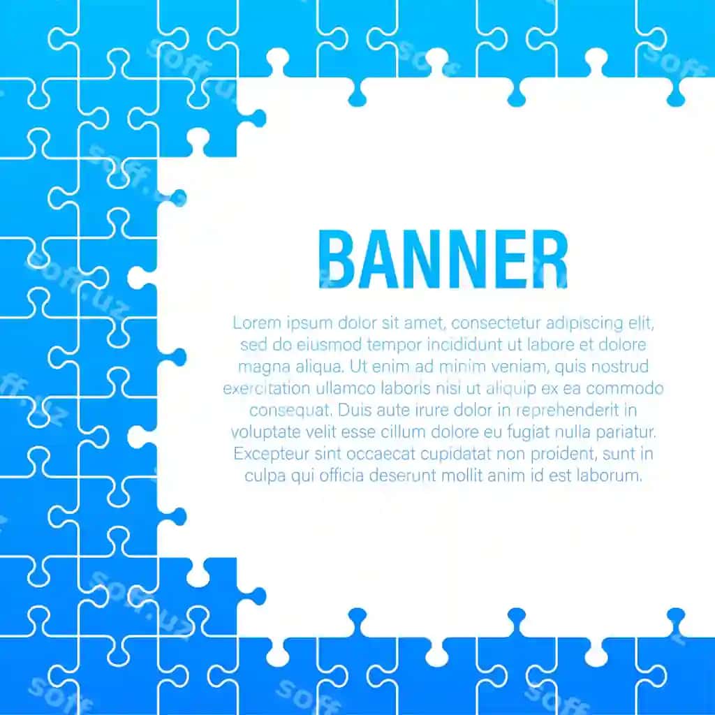 Jigsaw puzzle bo'sh shablon kesish qo'llanmalari vektor illustratsiyasi | Jigsaw puzzle blank template cutting guidelines vector illustration 2