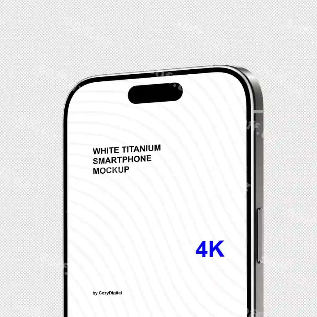 Oq titanium iPhone 16 Pro mockup yaqin ko'rinish ekran ilova ikonalari | White titanium iphone 16 pro mockup close view screen app icons 2