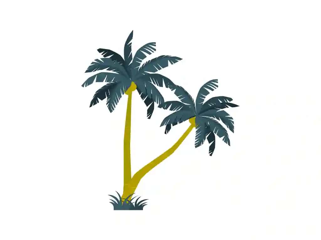 Tropik palma daraxti vektor tasviri orol tabiati ekzotik plyaj | Tropical palm tree vector illustration island nature exotic beach