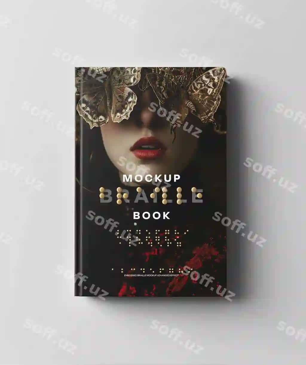 Braille kitob ichki namuna | Braille book indoors mockup