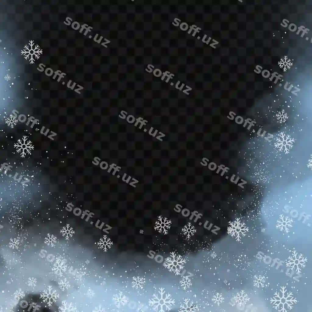 Tushadigan qor bobolari chempa | Falling snowflakes frame