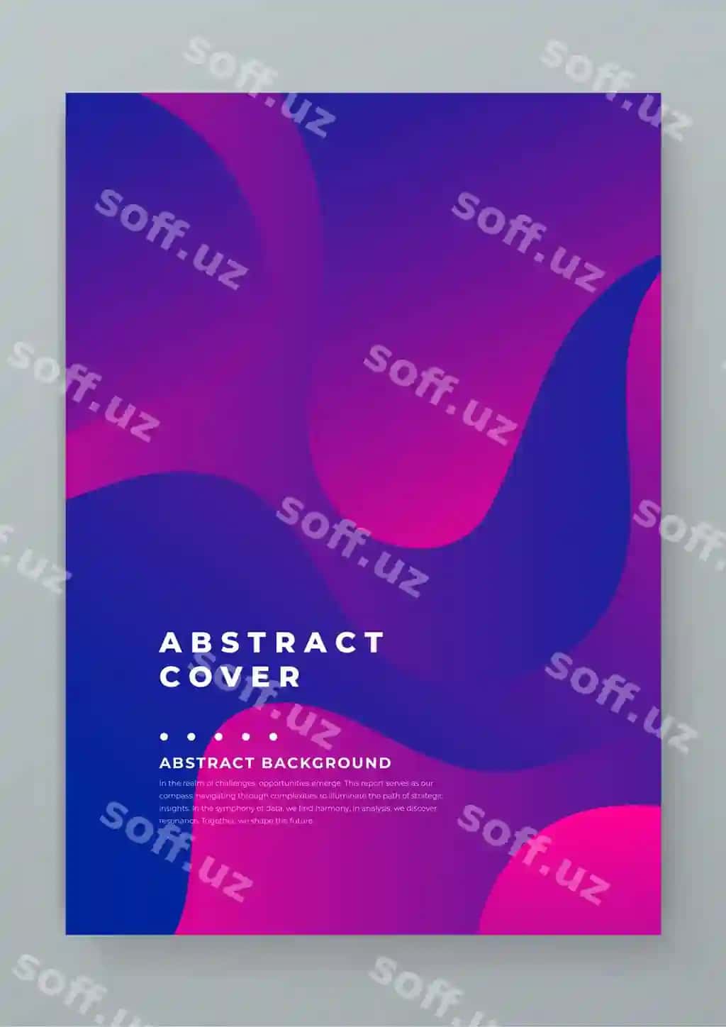 Pushti binafsky abstrakt gradient qoplash, erkin to'lqin shakllari vektori | Purple violet abstract gradient cover with fluid wave shapes vector