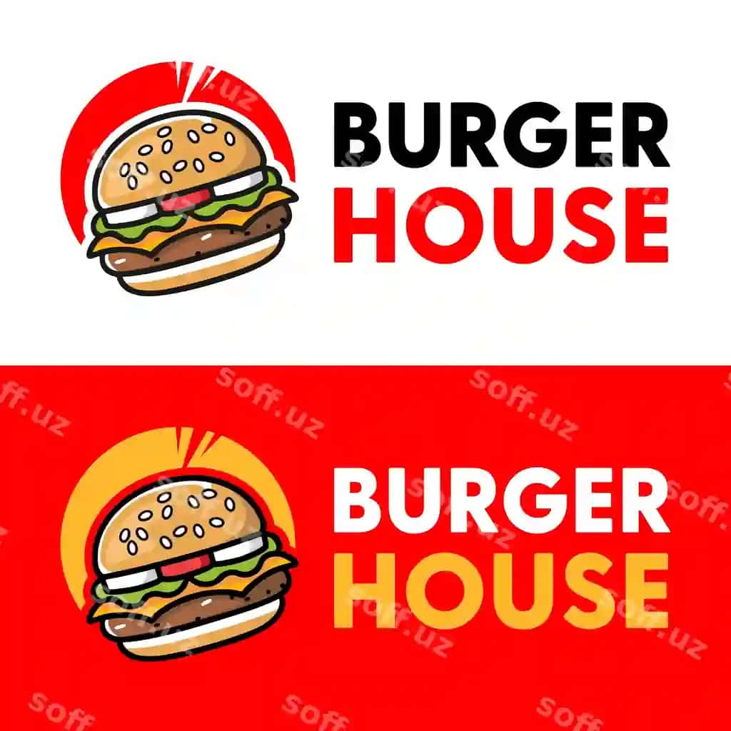 Vektor burger logo Illustrator shabloni | Vector burger logo illustrator template